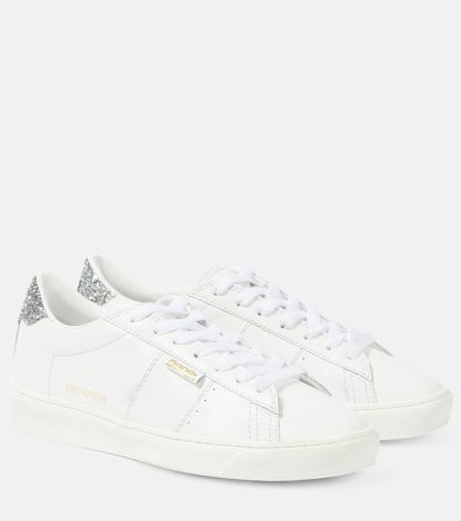 cheap luxury Golden Goose Matchstar glitter leather sneakers in white