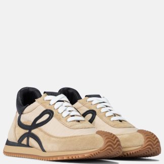 cheap luxury Loewe Flow Runner suede sneakers in beige