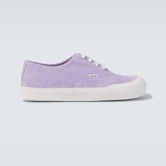 cheap luxury Loewe Terra Vulca suede sneakers in purple