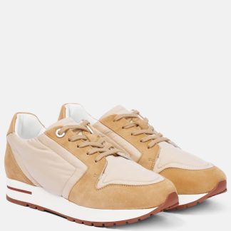 cheap luxury Loro Piana My Wind leather sneakers in beige