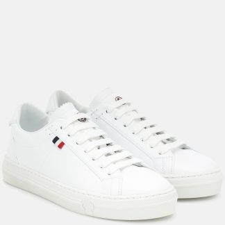 cheap luxury Moncler Alodie leather sneakers in white