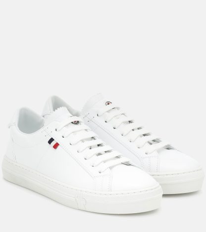 cheap luxury Moncler Alodie leather sneakers in white