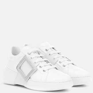 cheap luxury Roger Vivier Viv Skate leather sneakers in white