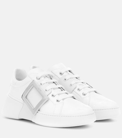 cheap luxury Roger Vivier Viv Skate leather sneakers in white