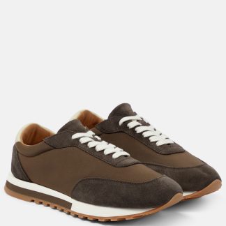 cheap luxury The Row Owen Runner suede-trimmed sneakers in brown