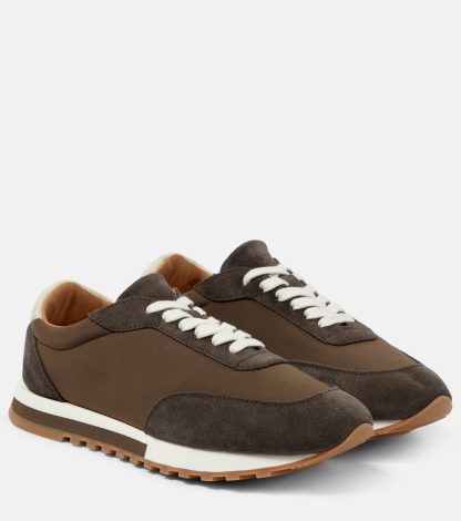 cheap luxury The Row Owen Runner suede-trimmed sneakers in brown