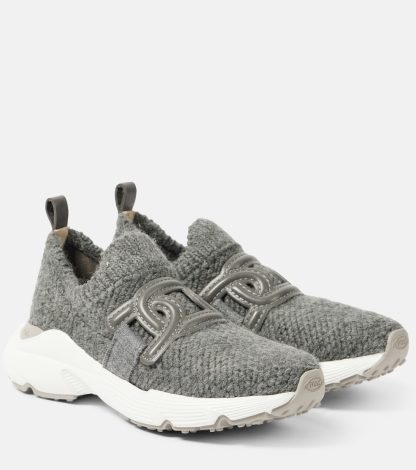 cheap luxury Tods Knitted sneakers in grey