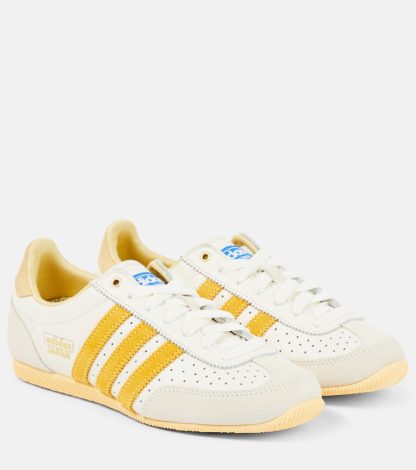 counterfeit designer Adidas Japan suede-trimmed leather sneakers in white