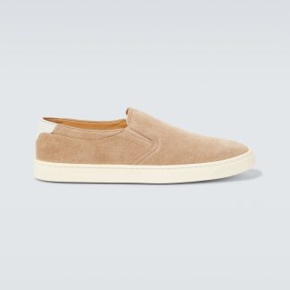 counterfeit designer Brunello Cucinelli Suede slip-on sneakers in brown