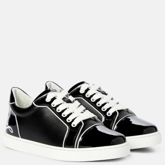 counterfeit designer Christian Louboutin Fun Viera leather sneakers in black