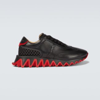 counterfeit designer Christian Louboutin Loubishark leather sneakers in black