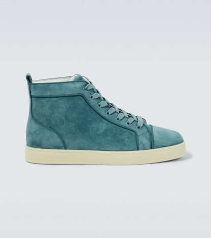 counterfeit designer Christian Louboutin Louis suede sneakers in blue