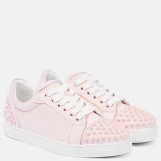 counterfeit designer Christian Louboutin Vieira 2 studded leather sneakers in pink