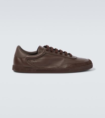 counterfeit designer Dolce & Gabbana Saint Tropez leather sneakers in brown