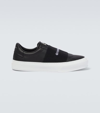 counterfeit designer Givenchy City Sport leather sneakers in black