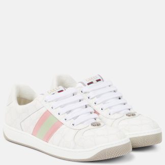 counterfeit designer Gucci Screener GG canvas sneakers in white