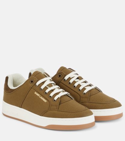 counterfeit designer Saint Laurent SL/61 gabardine sneakers in green