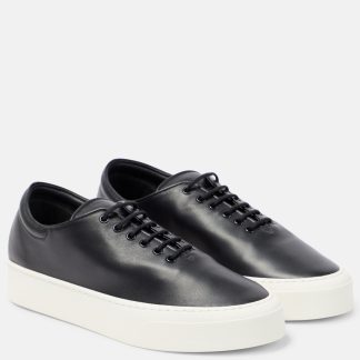 counterfeit designer The Row Marie H leather sneakers in black