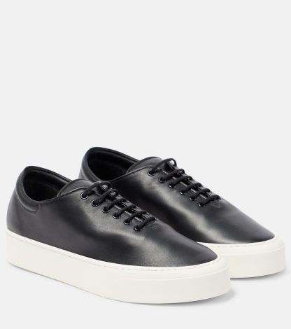 counterfeit designer The Row Marie H leather sneakers in black