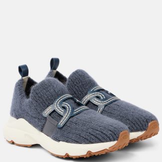 counterfeit designer Tods Kate knitted sneakers in blue