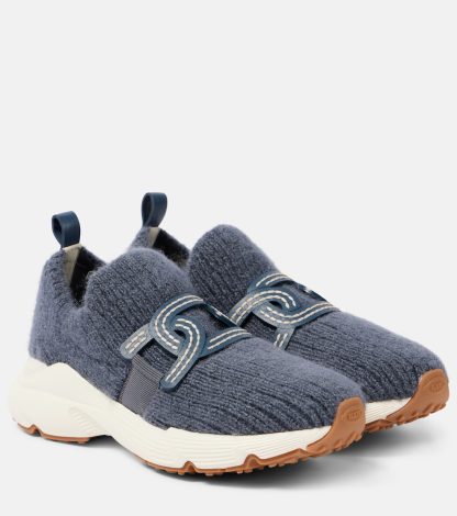 counterfeit designer Tods Kate knitted sneakers in blue