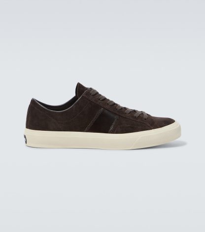 counterfeit designer Tom Ford Cambridge suede sneakers in brown