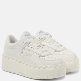 counterfeit designer Valentino Garavani Freedots XL leather platform sneakers in white