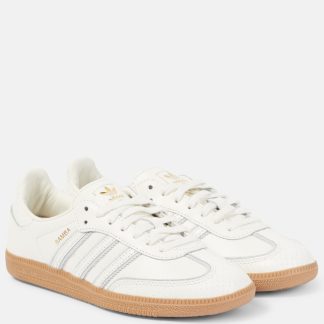 fake luxury Adidas Samba OG leather sneakers in white