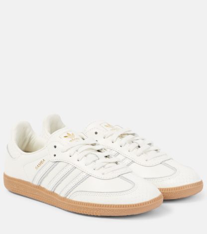 fake luxury Adidas Samba OG leather sneakers in white