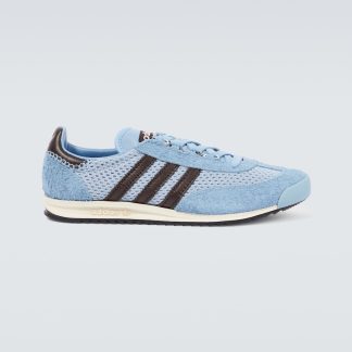 fake luxury Adidas x Wales Bonner SL76 leather-trimmed sneakers in blue