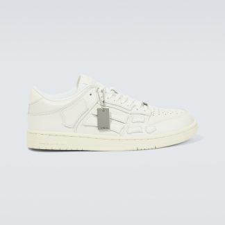 fake luxury Amiri Skel Top leather low-top sneakers in white