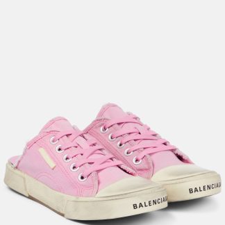 fake luxury Balenciaga Paris Mule canvas sneakers in multicoloured