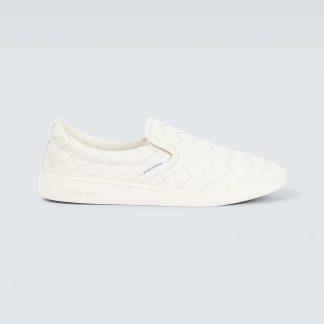 fake luxury Bottega Veneta Sawyer leather slip-on sneakers in white