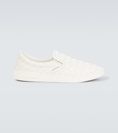 fake luxury Bottega Veneta Sawyer leather slip-on sneakers in white