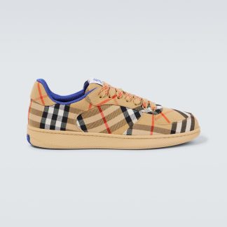 fake luxury Burberry Burberry Check canvas sneakers in beige