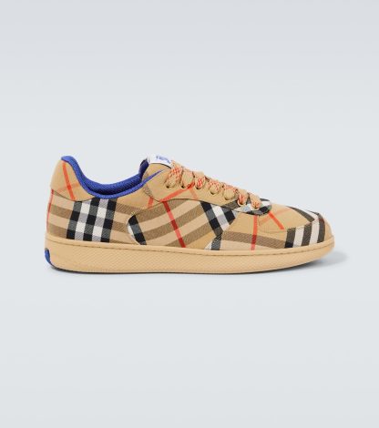 fake luxury Burberry Burberry Check canvas sneakers in beige