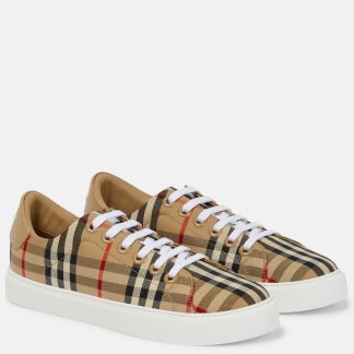 fake luxury Burberry Vintage Check canvas sneakers in beige