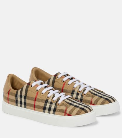 fake luxury Burberry Vintage Check canvas sneakers in beige