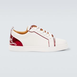 fake luxury Christian Louboutin Fun Louis Junior leather sneakers in white