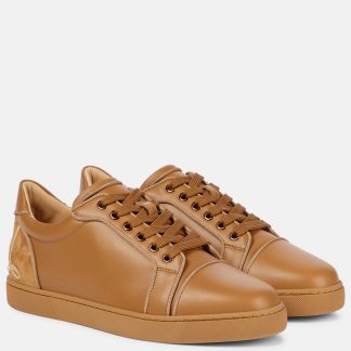 fake luxury Christian Louboutin Fun Vieira leather sneakers in brown