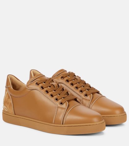 fake luxury Christian Louboutin Fun Vieira leather sneakers in brown