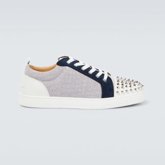 fake luxury Christian Louboutin Louis Junior Spikes sneakers in blue