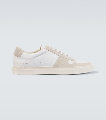 fake luxury Common Projects BBall Duo leather and suede sneakers in white