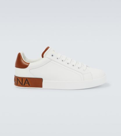 fake luxury Dolce & Gabbana Portofino leather sneakers in white