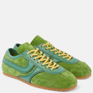 fake luxury Dries van Noten Suede sneakers in green