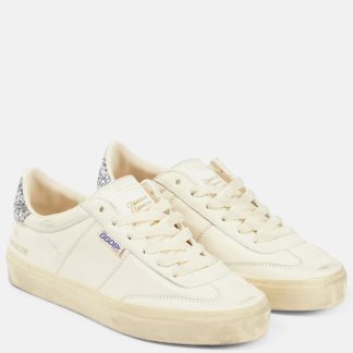 fake luxury Golden Goose Soul-Star glitter leather sneakers in white