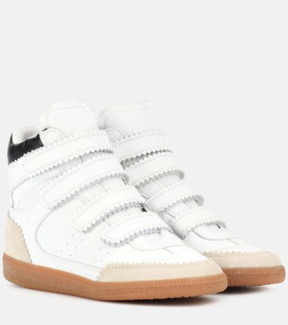 fake luxury Isabel Marant Bilsy leather sneakers in white