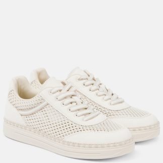 fake luxury Jimmy Choo Rimini nubuck-trimmed sneakers in neutrals