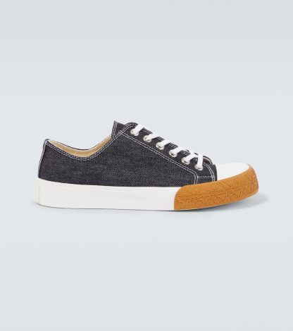 fake luxury Loewe Bloc denim sneakers in blue