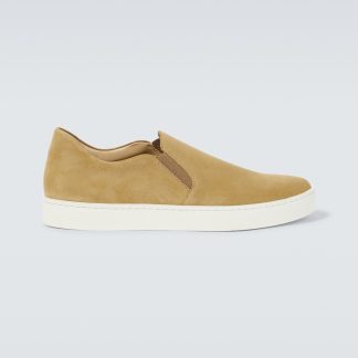 fake luxury Manolo Blahnik Nadores suede sneakers in green